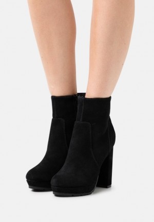 Clenkove Topanky Anna Field Kozene Platforme Ankle Boots Damske Čierne | 075-GDEXZY