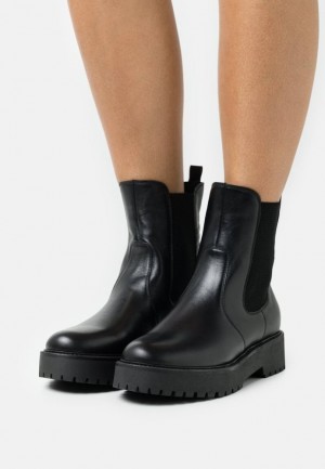 Clenkove Topanky Anna Field Kozene Platforme Ankle Boots Damske Čierne | 067-MIPJFA