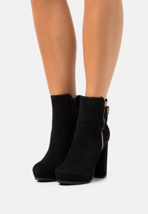 Clenkove Topanky Anna Field Kozene Platforme Ankle Boots Damske Čierne | 857-ZXDLKE