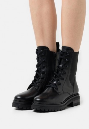 Clenkove Topanky Anna Field Kozene Platforme Ankle Boots Damske Čierne | 820-WNQOIJ