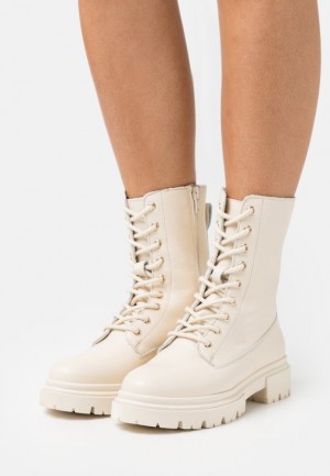 Clenkove Topanky Anna Field Platforme Ankle Boots Damske Biele | 629-WAYSTZ