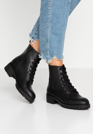 Clenkove Topanky Anna Field Pohodlie Cipkovane Up Ankle Boots Damske Čierne | 286-UVEOFN