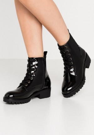 Clenkove Topanky Anna Field Pohodlie Cipkovane Up Ankle Boots Damske Čierne | 043-HWKDJT