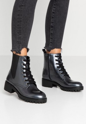 Clenkove Topanky Anna Field Pohodlie Cipkovane Up Ankle Boots Damske Siva | 738-SRYBNA