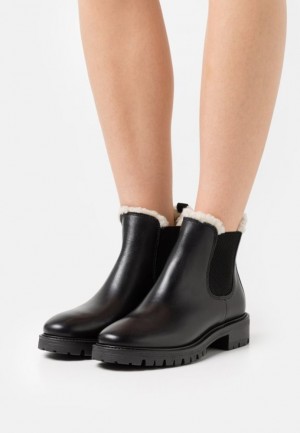 Clenkove Topanky Anna Field Zimná Booties Kozene Klasické Ankle Boots Damske Čierne | 479-WIMTCF