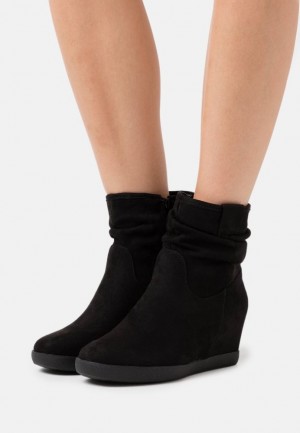Clenkove Topanky Anna Field Zimná Booties Hawai Wedge Ankle Boots Damske Čierne | 375-CQSRZH