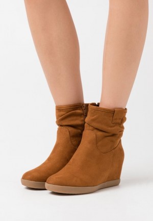 Clenkove Topanky Anna Field Zimná Booties Hawai Wedge Ankle Boots Damske Hnede | 965-RCQJFM