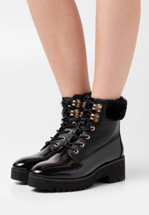 Clenkove Topanky Anna Field Zimná Booties Platforme Ankle Boots Damske Čierne | 579-WYEMNH