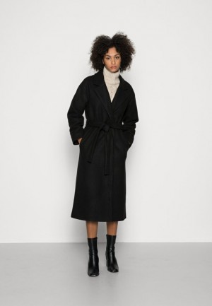 Kabat Anna Field Belted Coat Klasické Coat Damske Čierne | 145-OPWYTC