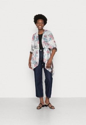 Kabat Anna Field Summer Beach Cape Painted Floral Cape Damske Biele | 036-ZBQTIK