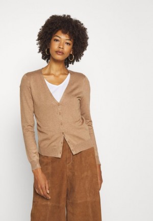Kardigan Anna Field Basic V Neck Cardigan Cardigan Damske Hnede | 743-GKSXCM