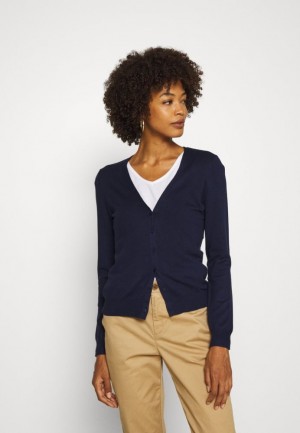 Kardigan Anna Field Basic V Neck Cardigan Cardigan Damske Tmavo Modre | 729-LSWJHC