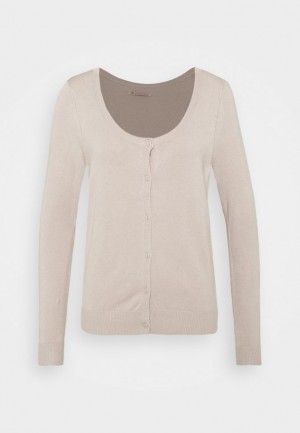 Kardigan Anna Field Open Crew Cardigan Cardigan Damske Béžové | 471-QPYSVL