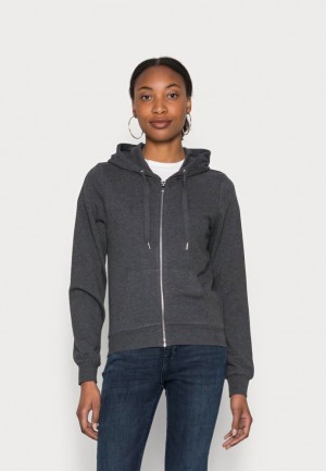Kardigan Anna Field Slim Fit Sweat Jacket Zip Up Sweatshirt Damske Tmavo Siva | 905-YNHAMO