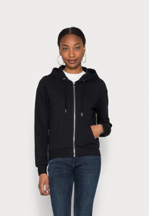 Kardigan Anna Field Slim Fit Sweat Jacket Zip Up Sweatshirt Damske Čierne | 723-LMQPJI