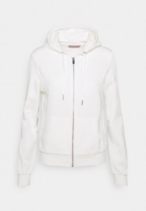 Kardigan Anna Field Slim Fit Sweat Jacket Zip Up Sweatshirt Damske Biele | 671-AWDJHM