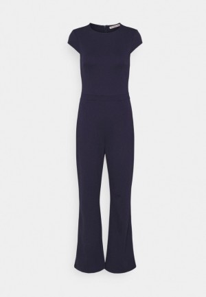 Kombineza Anna Field Cap Sleeves Punto Siroke Topanky Leg Jumpsuit Damske Tmavo Modre | 925-WUTLFS