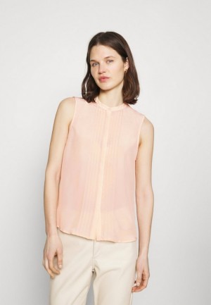 Kosela Anna Field Bez Rukavov Blouse With Gathers Damske Ruzove | 146-PUFRHG