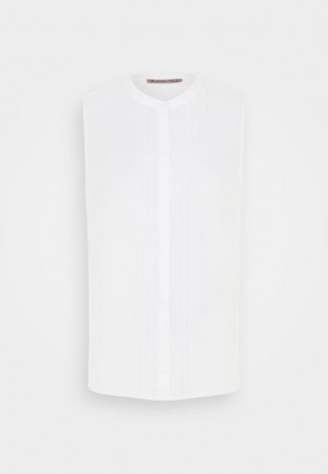 Kosela Anna Field Bez Rukavov Blouse With Gathers Damske Biele | 723-DSWHKE