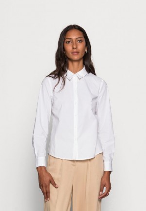 Kosela Anna Field Business Regular Button Down Blouse Damske Biele | 635-HNJKSZ