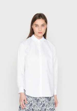 Kosela Anna Field Button Down Blouse Damske Biele | 165-FXJCTS