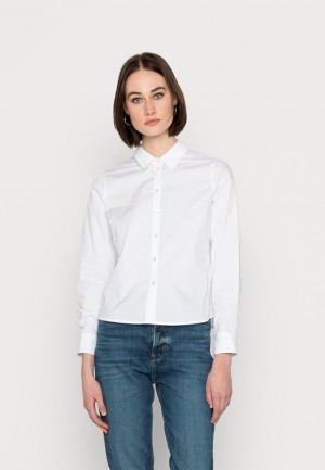 Kosela Anna Field Button Down Blouse Damske Biele | 758-QGLEZJ