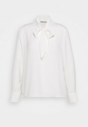 Kosela Anna Field Pussy Bow Blouse Blouse Damske Biele | 174-WFIHAK