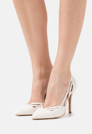 Lodicky Anna Field Kozene High Heels Damske Biele | 478-TNFKWX