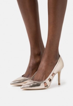 Lodicky Anna Field Kozene Klasické Heels Damske Zlate | 183-QCXFVR
