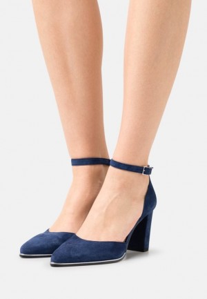 Lodicky Anna Field Kozene Klasické Heels Damske Tmavo Modre | 173-WCIEXH