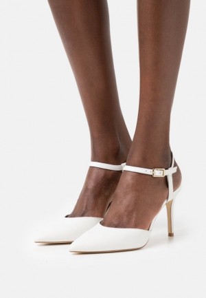 Lodicky Anna Field Kozene Klasické Heels Damske Biele | 078-LFSXMG