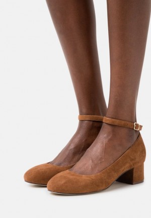 Lodicky Anna Field Kozene Klasické Heels Damske Hnede | 718-BEXVMC