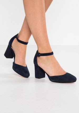 Lodicky Anna Field Kozene Klasické Heels Damske Tmavo Modre | 674-FJLUQA