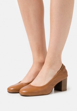 Lodicky Anna Field Kozene Klasické Heels Damske Hnede | 647-NAJIKW
