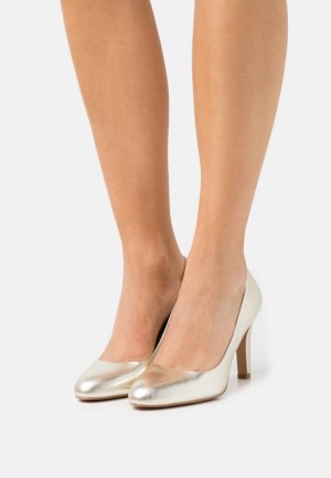 Lodicky Anna Field Kozene Klasické Heels Damske Zlate | 643-IEFBGA