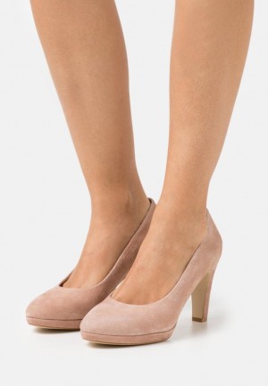 Lodicky Anna Field Kozene Pohodlie High Heels Damske Béžové | 501-FCQXNA
