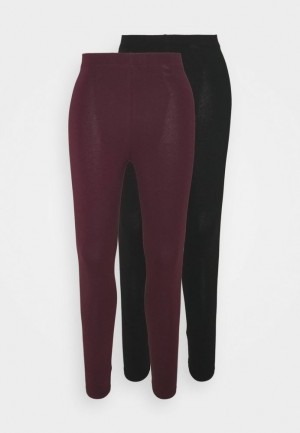 Nohavice Anna Field 2 Pack Leggings Trousers Damske Čierne | 764-VIMPRT