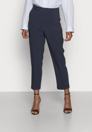 Nohavice Anna Field Basic Bussiness Pants With Pintucks Trousers Damske Tmavo Modre | 258-NAVJPF