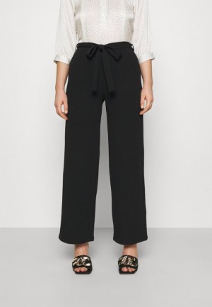 Nohavice Anna Field Belted Siroke Topanky Leg Trousers Trousers Damske Čierne | 140-DWUIRE