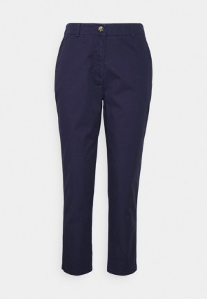 Nohavice Anna Field Bežná Washed Chinos Damske Tmavo Modre | 950-SQTROP