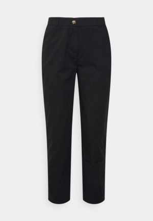 Nohavice Anna Field Bežná Washed Chinos Damske Čierne | 482-MXBIKJ