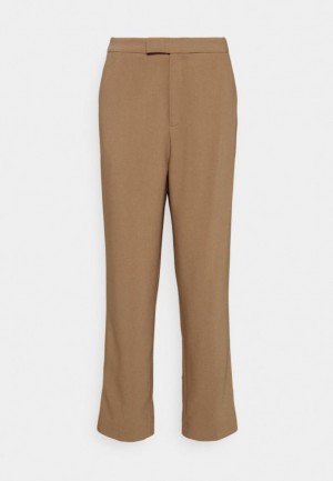Nohavice Anna Field High Pásom Trousers Trousers Damske Béžové | 238-HAETFJ