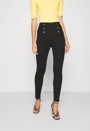 Nohavice Anna Field Punto Leggings With Button Detail Leggings Trousers Damske Čierne | 359-LKNWAZ