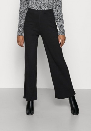 Nohavice Anna Field Rebrovaný Siroke Topanky Leg Trousers Trousers Damske Čierne | 763-QCMJWB