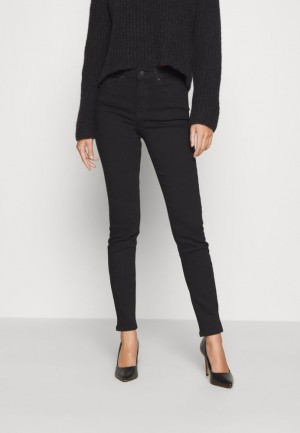 Nohavice Anna Field Slim Fit Jeans Damske Čierne Modre | 541-PYJAVX