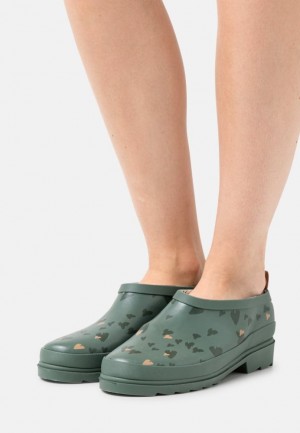 Papuce Anna Field Mules Damske Zelene | 579-NUJQVF