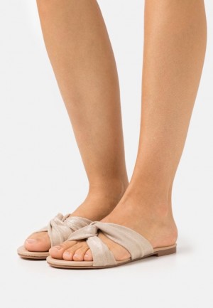 Papuce Anna Field Mules Damske Zlate | 576-TKYONB