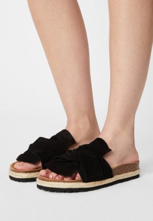 Papuce Anna Field Pohodlie Kozene Slippers Damske Čierne | 569-FXNMUB
