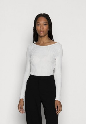 Pulover Anna Field Boatneck Jumper Jumper Damske Biele | 086-SGYNCX