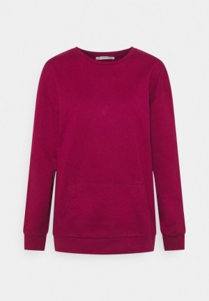 Pulover Anna Field Crew Neck With Pocket Sweatshirt Damske Červené | 019-BPXUIR